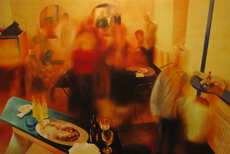 Party in Jajce 6, 2004, 200x300 cm, oil on canvas