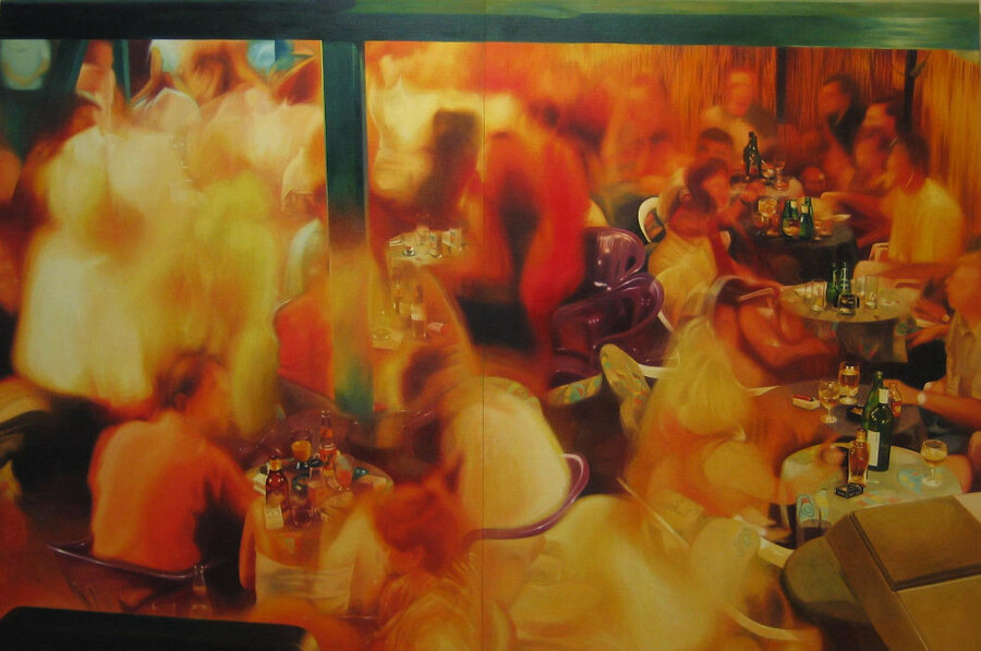 Party in Jajce 1, 2002,  200x300 cm, oil on canvas