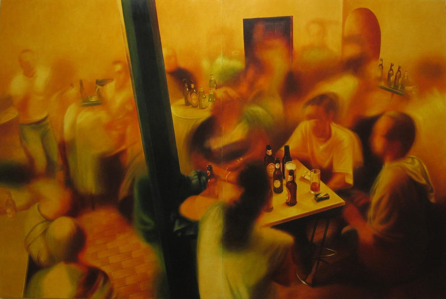 Party in Jajce 4, 2003, 200x300 cm, oil on canvas
