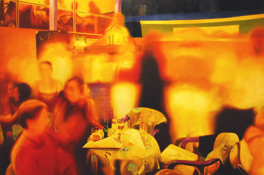 Party in Jajce 3, 2003, 200x300 cm, oil on canvas
