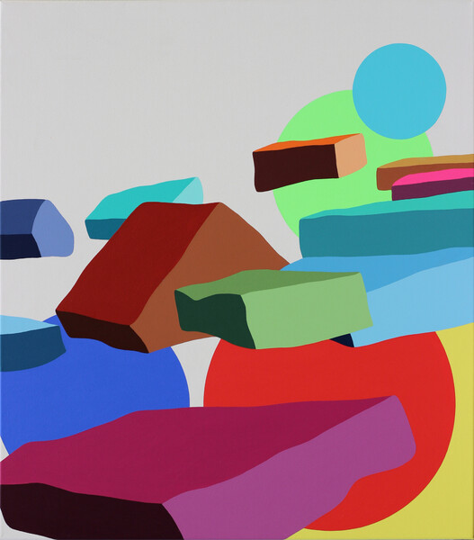 Flying Stones No. 8, 2022, 90 x 80 cm, acrylic on canvas